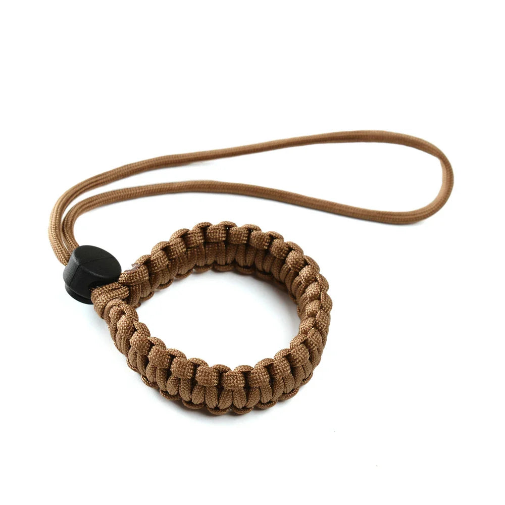Hands-Free Dog Leash Wrist Strap 22cm (8.6 in) Adjustable Anti-Fall Wristband for Retractable Leashes, Small to Large Dogs & Puppies Brown