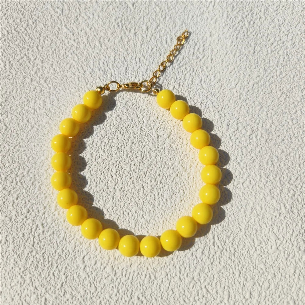 Dogs Necklace Extension Chain Design Pet Collar Fashion Dogs Faux Pearls Necklace Loop DIY Cat Dog Grooming Accessory yellow