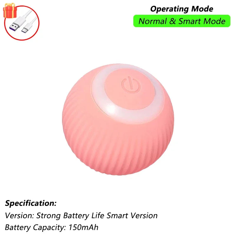 Interactive Smart Cat Toy Ball | Automatic Rolling Ball with Obstacle Avoidance Pink Smart New Version