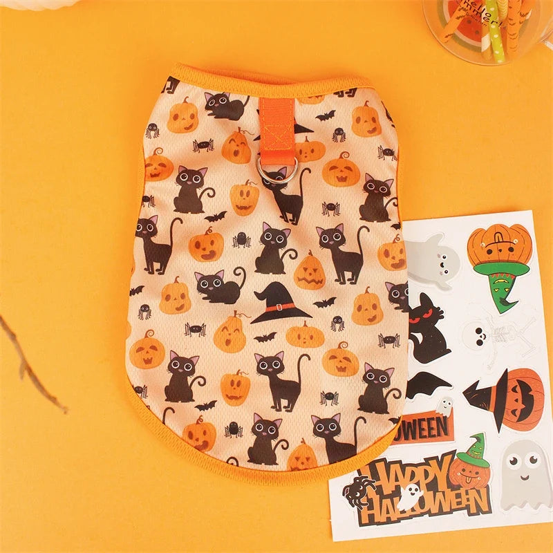 Pet Dog Clothes for Dog Pet Costume Clothes For Small Dogs Cat Vest T Shirts Chihuahua Cool Puppy Clothing For Kitty Halloween Gold
