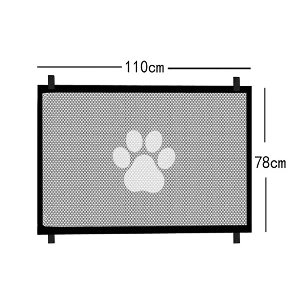Dog Gate for Stairs - Pet House Screen Door with 4 Hooks, Indoor Safety Fence Barrier, Stairway Pet Gate for Dogs Cats L 110cm