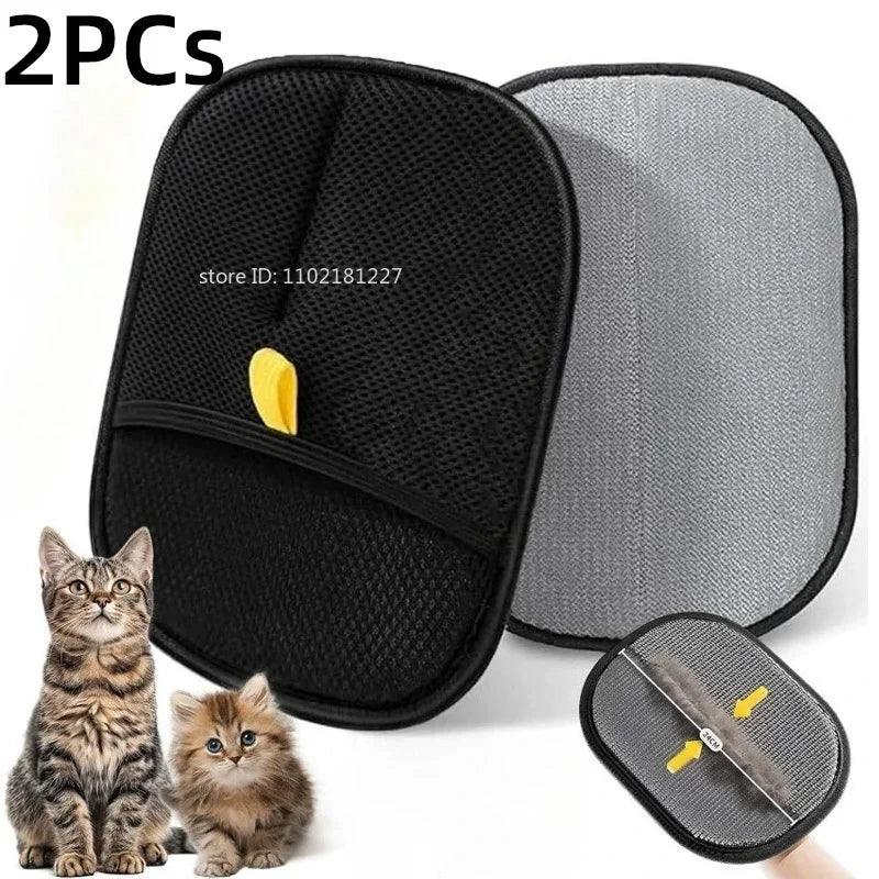 Double-Sided Pet Grooming Gloves Reusable Hair Remover for Dogs and Cats 1–4 Pack 2pcs B-Glove