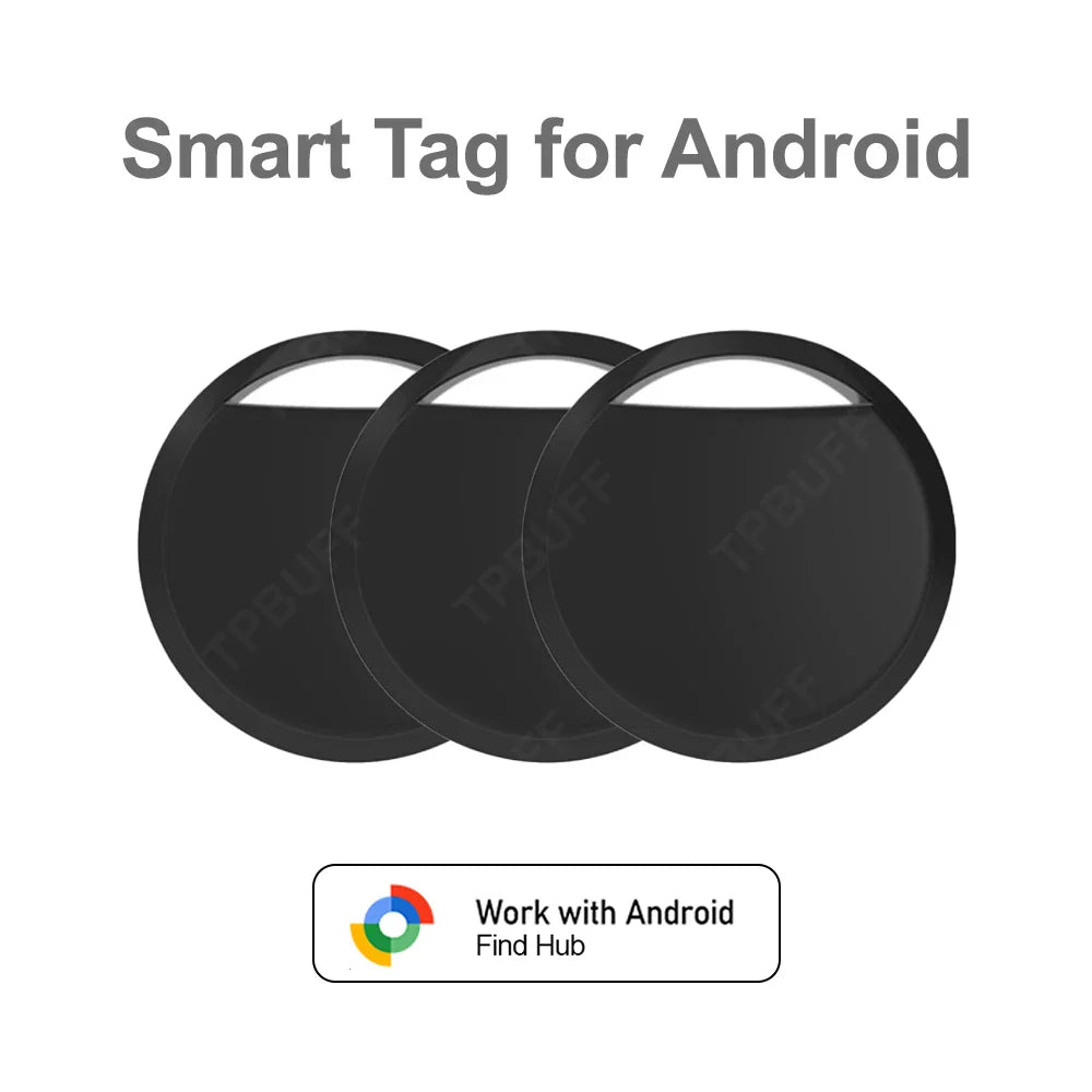 1/2/ 4pcs Bluetooth GPS Tracker Work With Android Google Find My App Key Finder Pet Locator Smart Tag for Xiaomi Samsung Phones Black-3PCS