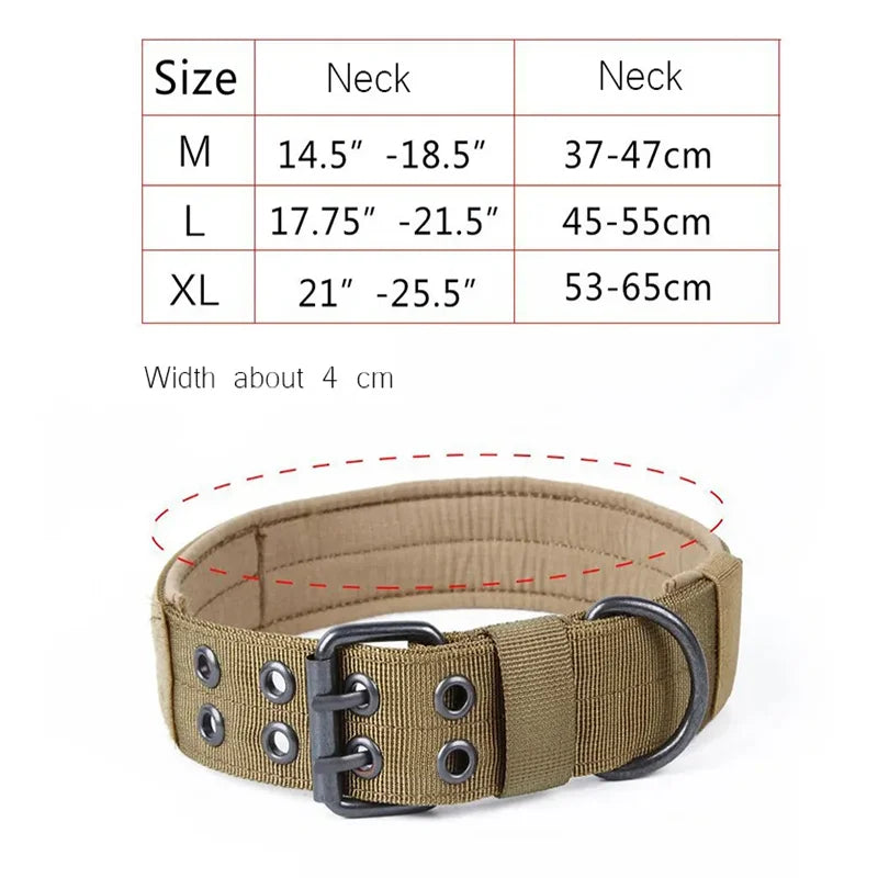 Tactical Camouflage Dog Vest Harness for Medium and Large Dogs，Easy Control and Comfortable for Hiking ，Training, and Outdoor khaki collar