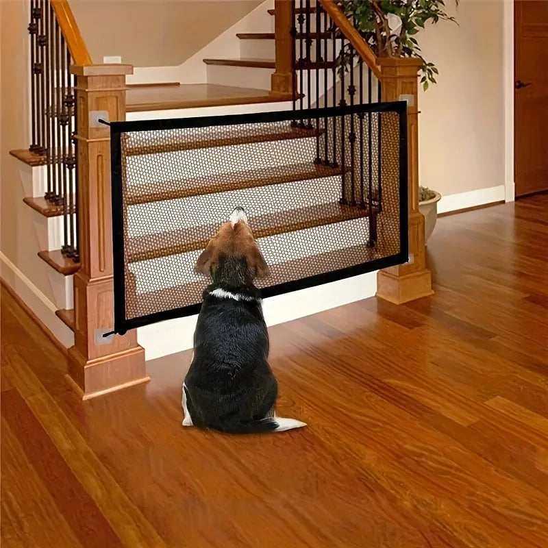 Pet Dog Barrier Fences with 4pcs Hook Pet Isolated Network Stairs Gate New Folding Breathable Mesh Playpen for Dog Safety Fence
