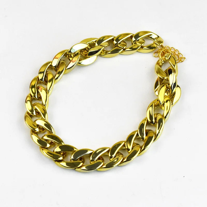 Gold Plastic Plated Collars for Dogs Electroplated Dog Chain for Pitbull Fashion Jewelry Dog Accessories for French Bulldog GD
