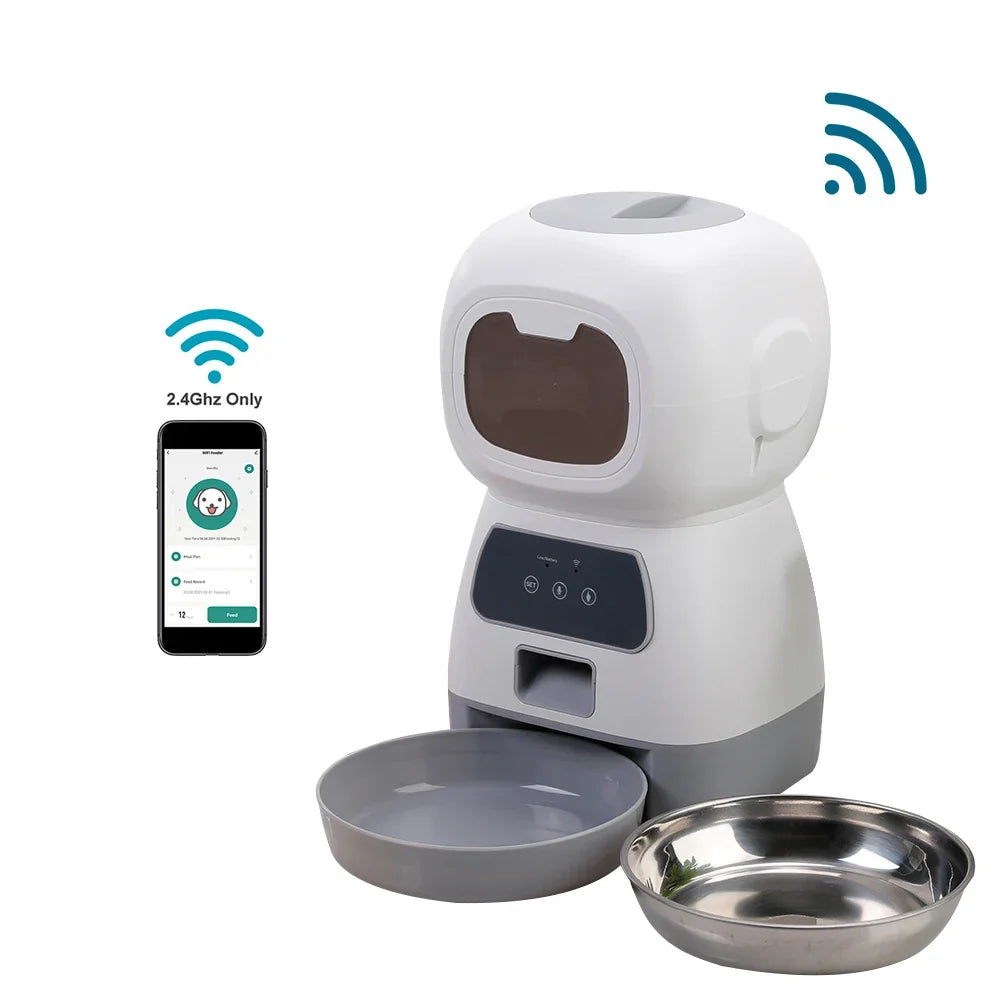 3.5L Automatic Pet Feeder For Cats WiFi Smart Swirl Slow Dog Feeder With Voice Recorder Large Capacity Timing Cat Food Dispenser Tuya APP control