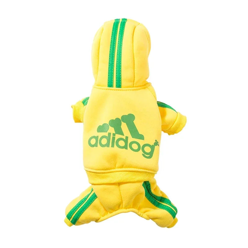 Adidog Clothes Dog Jumpsuit Warm Puppy Pet Clothes For Dog Hoodies Sweatshirt Yorkie French Bulldog Clothing For Dog Coat Jacket YELLOW