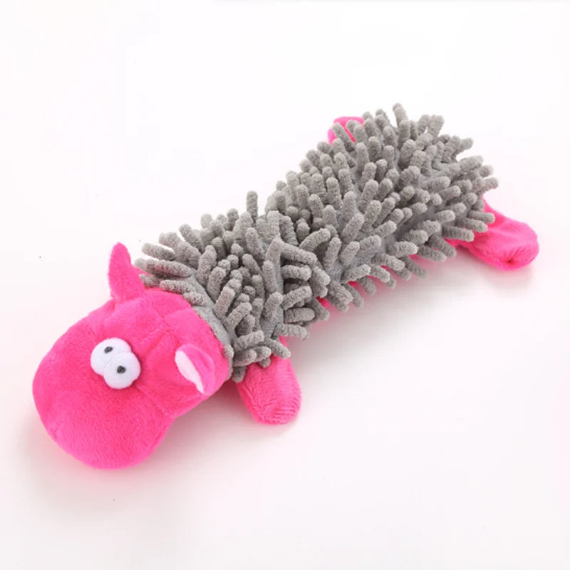 Small Breed Dog Plush Toy 10.2 in (26 cm) Animal Shape Squeaky Chew and Dental Cleaning Toy for Chihuahua Yorkie Bichon Puppies As the pictures Gray Hippo China Mainland