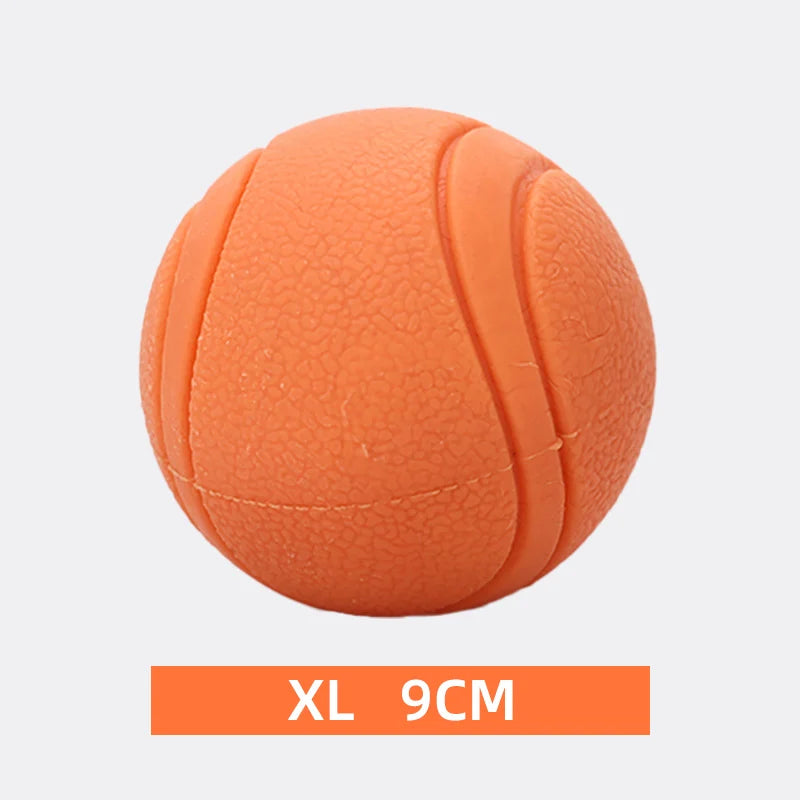 Bite-Resistant Rubber Dog Ball Toy – Chew-Proof Fetch Toy for Dogs & Puppies, Sizes S–XL (5–9 cm | 2–3.5 in) – Red orange XL