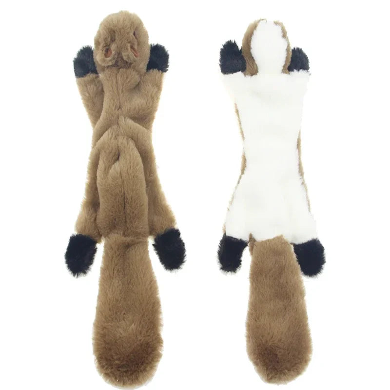 45cm (17.7in) Lifelike Plush Squeaky Dog Toy — No Stuffing Durable Crinkle Chew Toy with Built-In Squeakers Squirrel plush