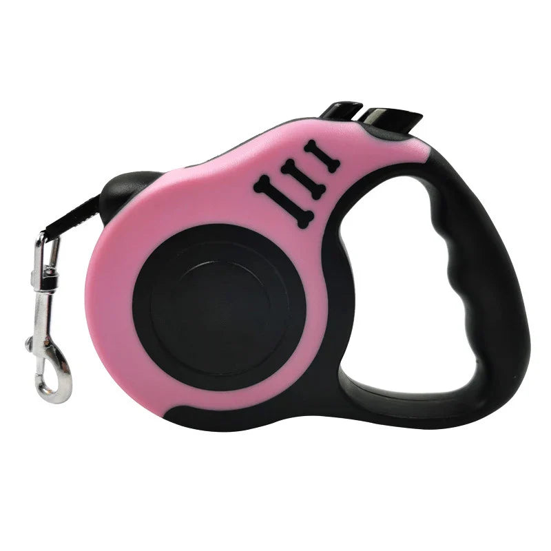 3m 5m Dog Leash Strong Nylon Puppy Lead For Small Medium Large Dogs Cats Automatic Retractable Durable Yorkshire Pet Supplies Pink