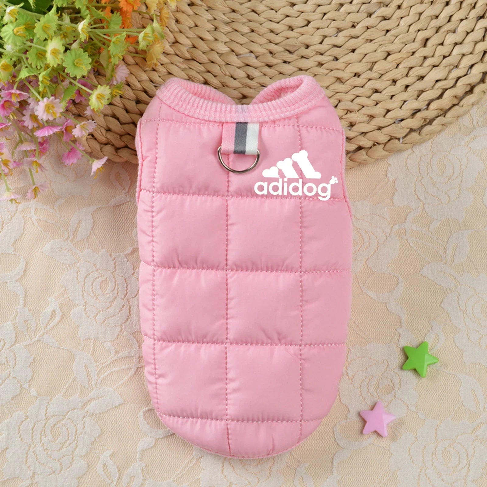 Pet Dog Clothes Adidog Dog Hoodies Autumn Winter Warm Coat for Large Dogs Jacket Sweater Puppy French Bulldog Clothing Pink