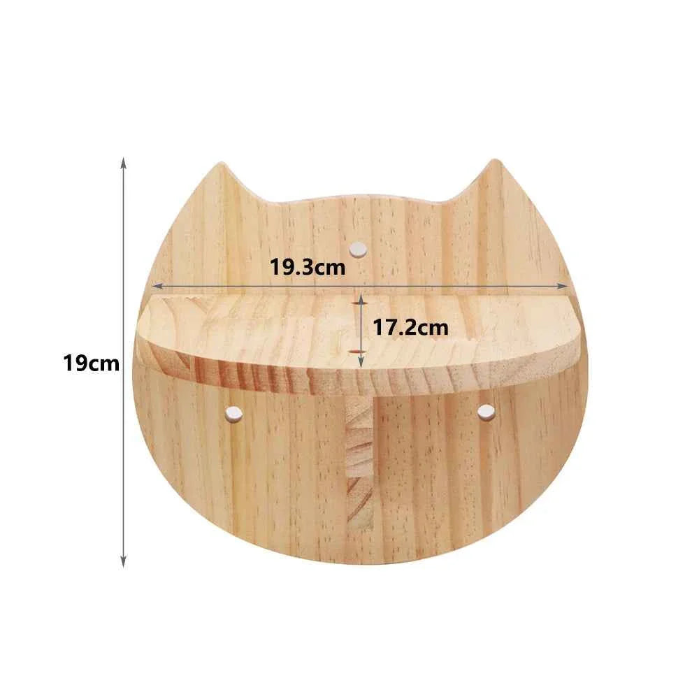Wall-Mounted Cat Climbing Rope – Solid Wood Pedals & Sisal Scratch Training Toy for Indoor Cats Cat face pedal