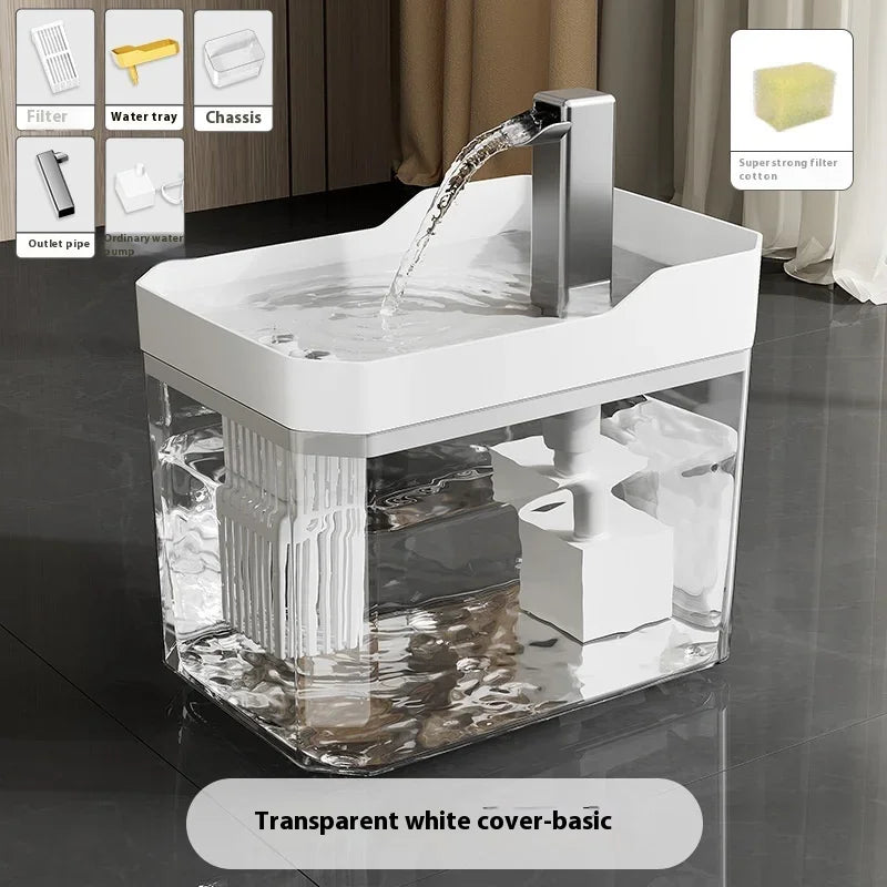 Automatic Feeder Dog Cat Food Bowl With Water Fountain Large Capacity Pet Food Storage Dispenser Container Puppy Pet Accessories White 1.5L L 2L