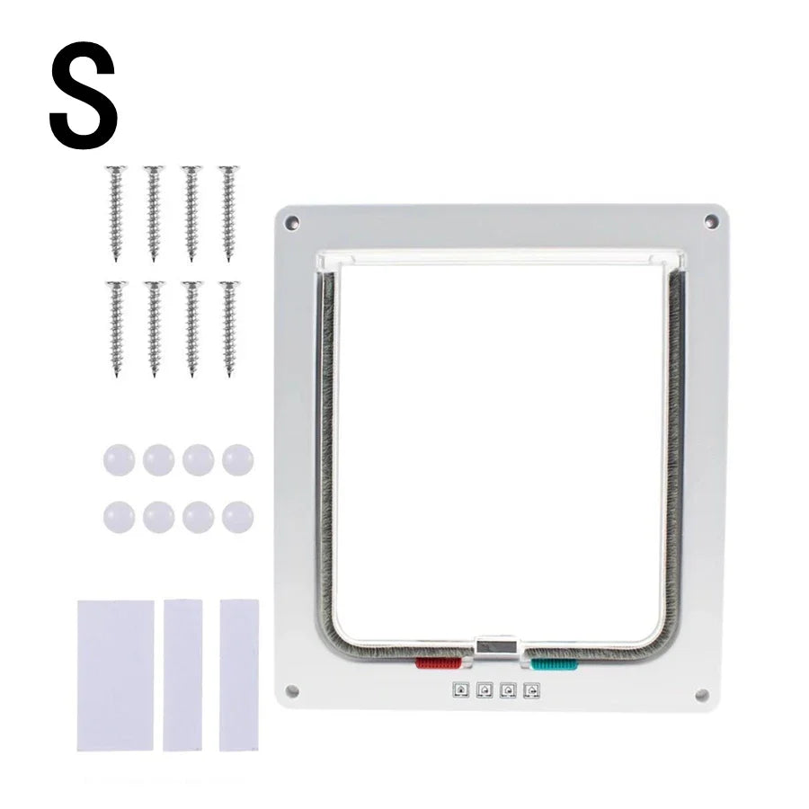 1-Pack Pet Door for Glass & Acrylic Panels — Two-Way Cat & Small Dog Flap 1pc white S