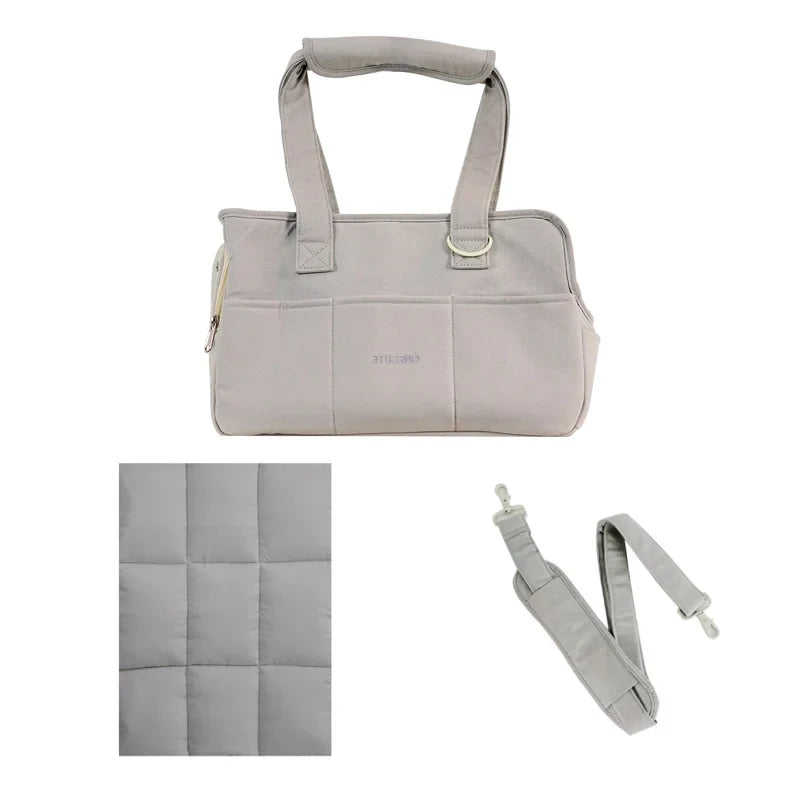 Portable Cotton Pet Sling Carrier for Small Dogs & Cats – Shoulder Handbag, Small 34×17×25cm (13.4×6.7×9.8in) & Medium 43×19×31cm (16.9×7.5×12.2in) gray bag strap mat China Mainland