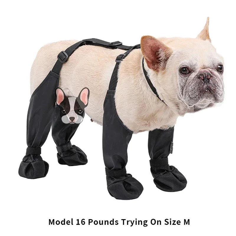 Waterproof Dog Boots - Anti-Slip Silica Gel Soft Sole Pet Shoes, Wear-Resistant Rain Boots for Dogs, Multiple Sizes & Colors black