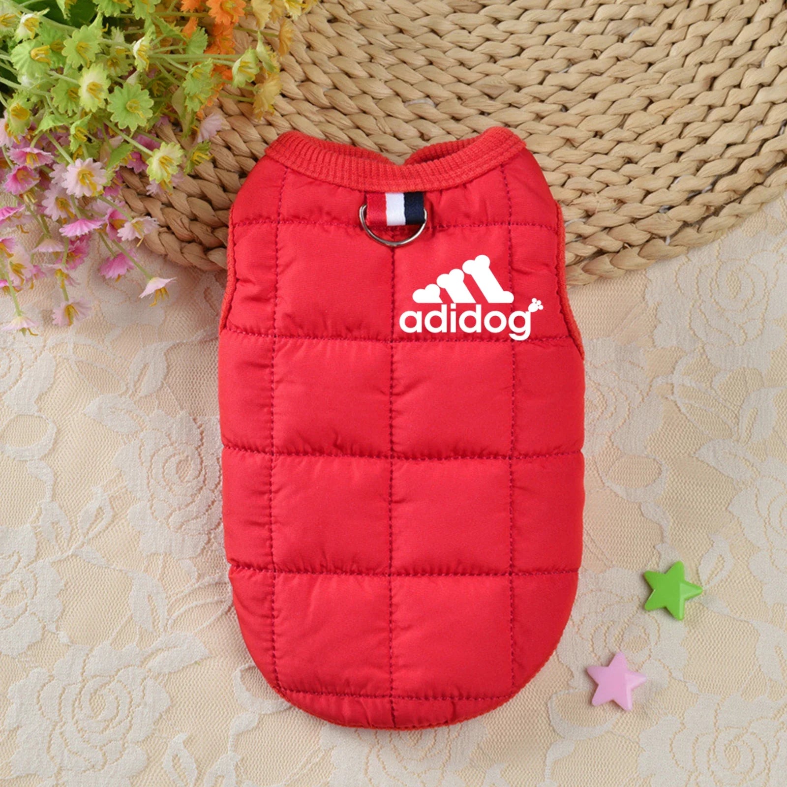 Pet Dog Clothes Adidog Dog Hoodies Autumn Winter Warm Coat for Large Dogs Jacket Sweater Puppy French Bulldog Clothing Red