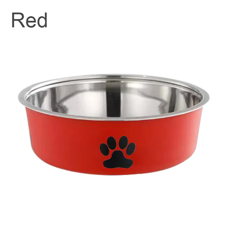 Non-Slip Stainless Steel Pet Bowl for Small Dogs & Cats - Food-Grade Water & Feeding Bowl (Multiple Sizes) Red