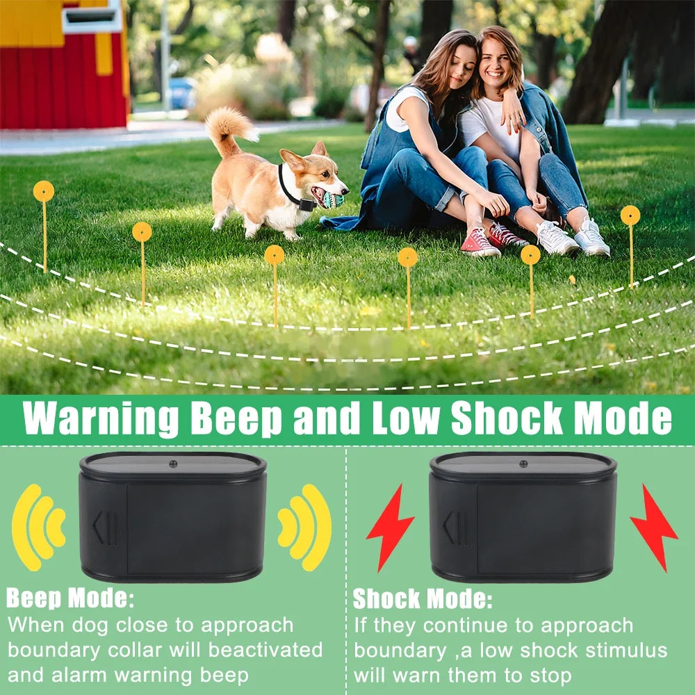 Electric Dog Fence Electronic Pet Fence System Containment Sound Shocked Collar Pet Accessories Dog Training Collar Waterproof