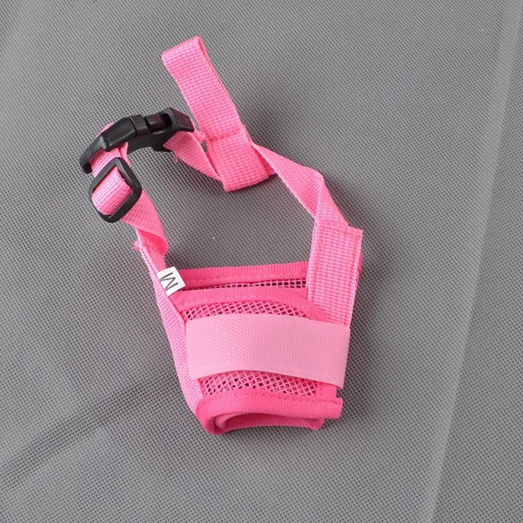 Adjustable Mesh Dog Muzzle for Small and Large Dogs | Breathable Anti Barking Pet Muzzle with Nylon Straps Pink
