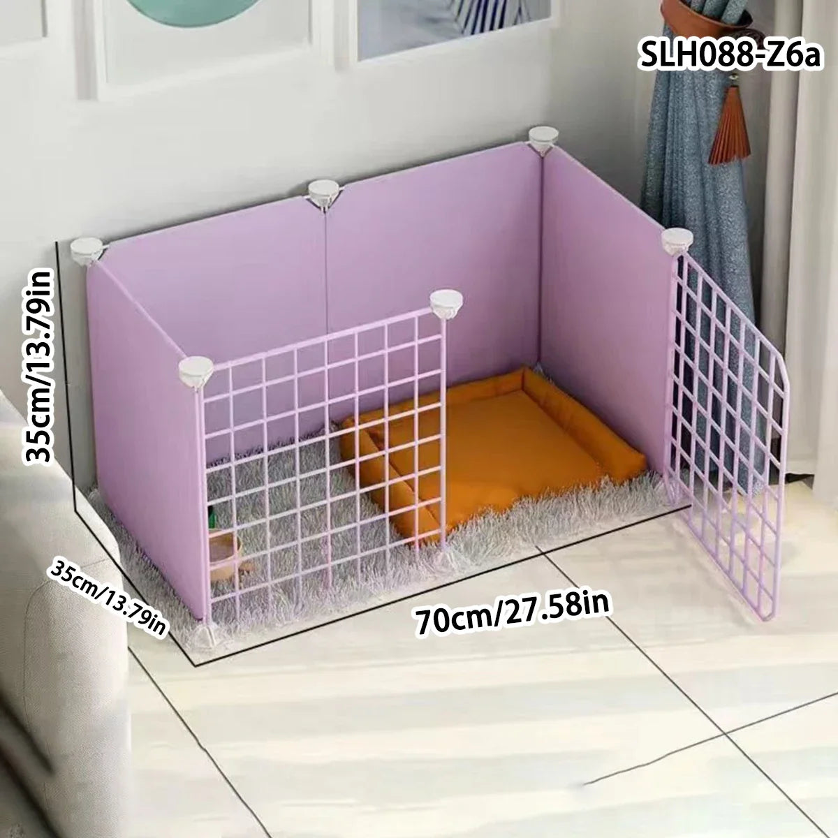 Dog Pet Fence Indoor Isolation Gate Dog Cage Small Dog Iron Guardrail Freely Combinable Cat and Dog Pet Fence Slh088-Z6A