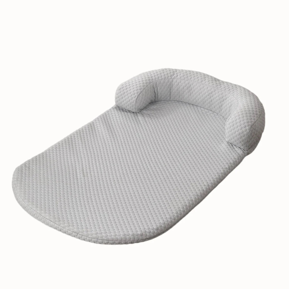 Cooling Ice Silk Pet Bed with Pillow - Breathable Anti-Slip Dog & Cat Cushion, Machine Washable (XS-L) Gray