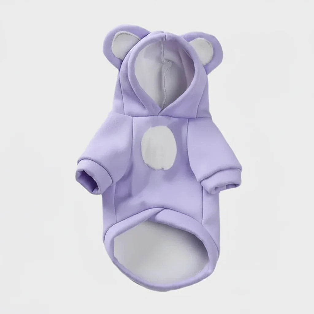 Cute Hairless Cat Hoodie Sweater – Warm Sphynx Pet Clothing Purple