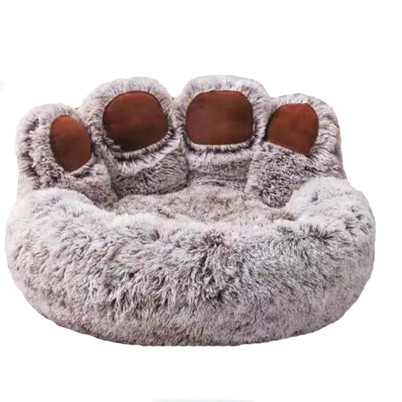 Fluffy Plush Dog Bed — Round Calming Donut Pet Sofa for Cats & Dogs, Sizes S-XL (50–90 cm | 19.7–35.5 in) Gradient Coffee China Mainland