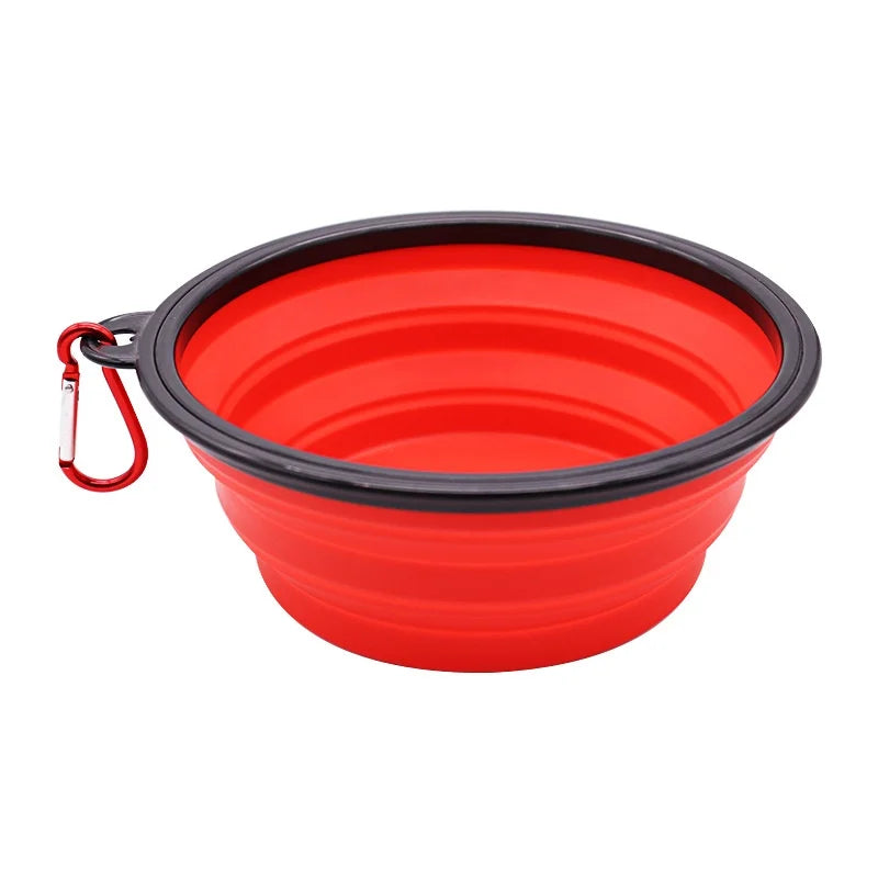 Collapsible TPR Travel Pet Bowl for Dogs & Cats — Portable Food & Water Dish (350/650/1000 ml | 12/22/34 oz) Red