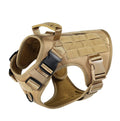 Dog Tactical Harness Vest Pet Dog Harness for Medium Large Dogs Reflective Dog Harness No Pull with Durable Soft Handle Khaki