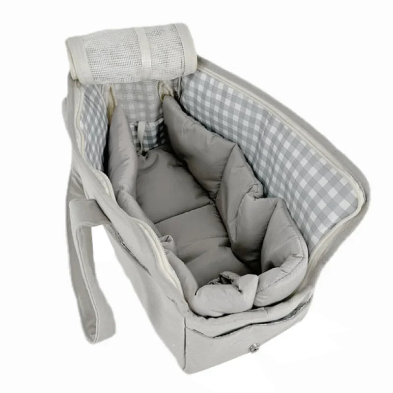 Portable Cotton Pet Sling Carrier for Small Dogs & Cats – Shoulder Handbag, Small 34×17×25cm (13.4×6.7×9.8in) & Medium 43×19×31cm (16.9×7.5×12.2in) gray bag and mat China Mainland