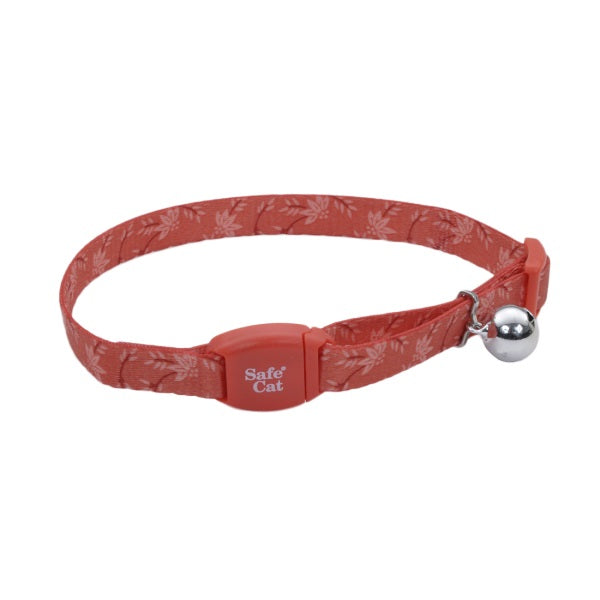 Coastal Patterned Breakaway Cat Collars Salmon Foliage