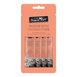 Sardine w/ Chicken Puree Cat Treat By Fussie Cat 4 Pack
