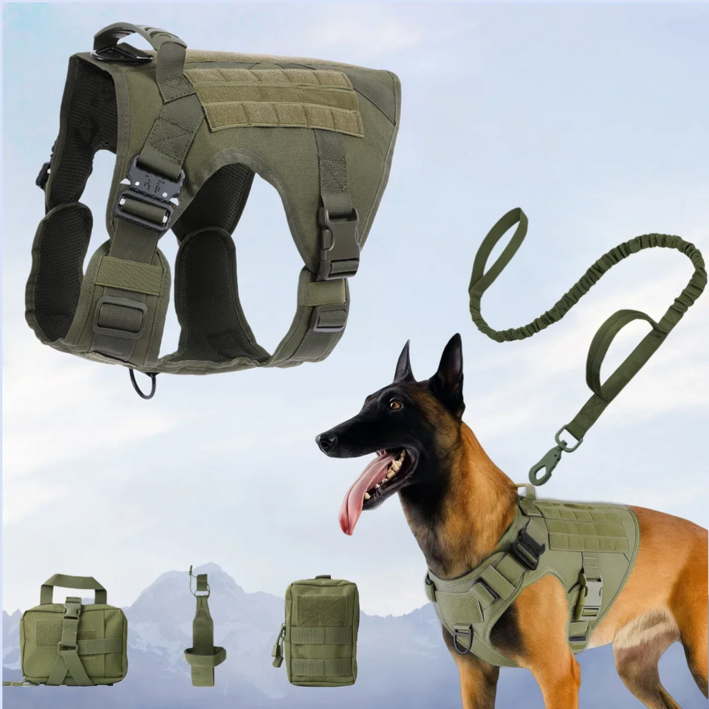Tactical Military Vest Pet German Shepherd Golden Retriever Tactical Training Dog Harness and Leash Set For All Breeds Dogs