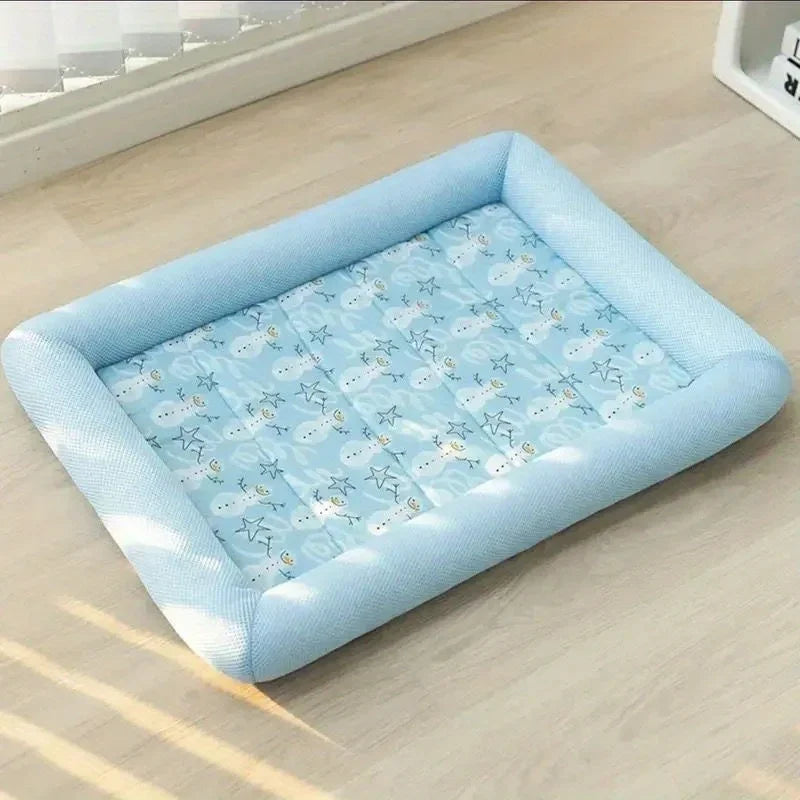 Cooling Pet Bed for Dogs & Cats Summer Cooling Mat Plush Sofa Blanket for Small Medium Large Breeds Blue China Mainland