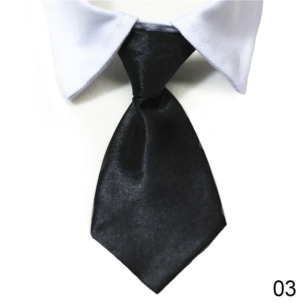 Pet Bow Tie Collar Tuxedo - Formal Necktie for Dogs & Cats, Small & Medium (32cm/12.6in, 40cm/15.75in) - 12 Colors 3