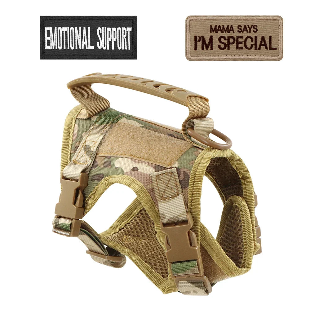 Tactical vest for kittens and small dogs military harness for cats traction strap to prevent escape breathable with 2 Stickers camouflage harness