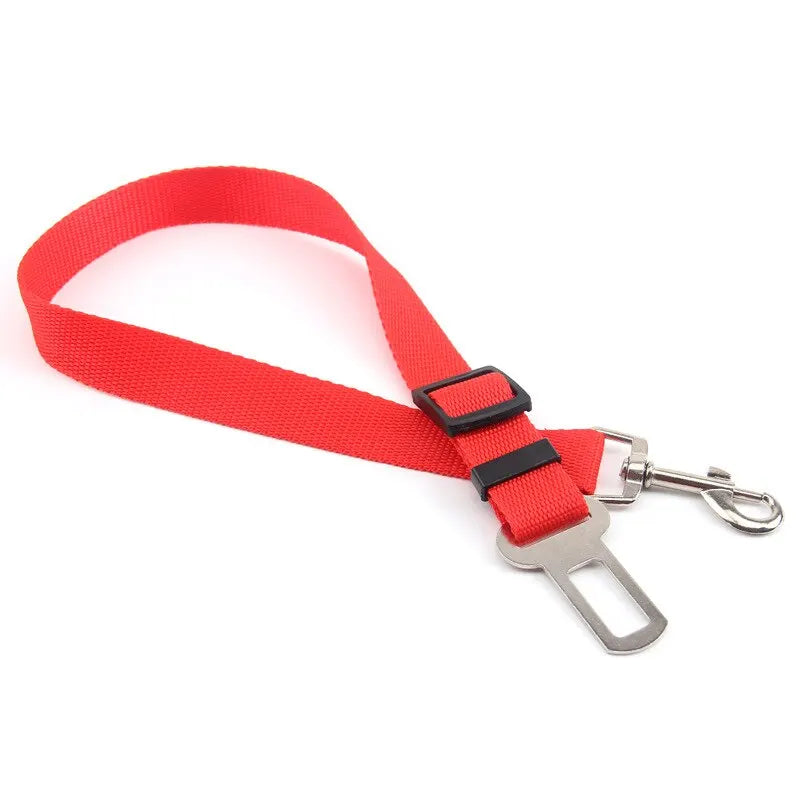 Adjustable Pet Car Seat Belt Harness for Dogs & Cats – Breakaway Travel Leash Restraint Red
