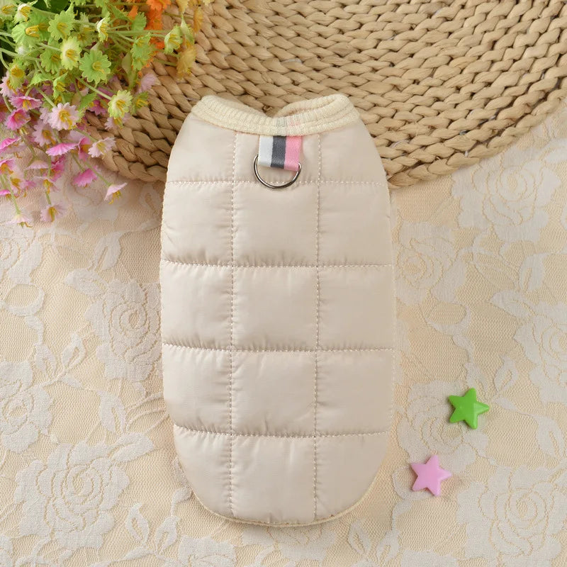 Winter Padded Windproof Dog Coat for Small Dogs - Chihuahua & Puppy Jacket BEIGE