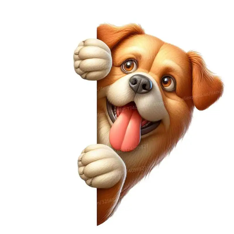 Dog Peeking Around The Corner Light Switch Wall Sticker | Cartoon Animal Decals for DIY Home Decor M1230-A 12cm(4.72 inch)