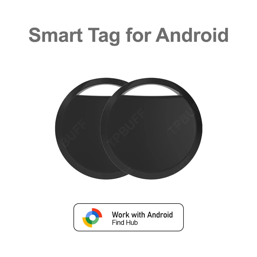 1/2/ 4pcs Bluetooth GPS Tracker Work With Android Google Find My App Key Finder Pet Locator Smart Tag for Xiaomi Samsung Phones Black-2PCS