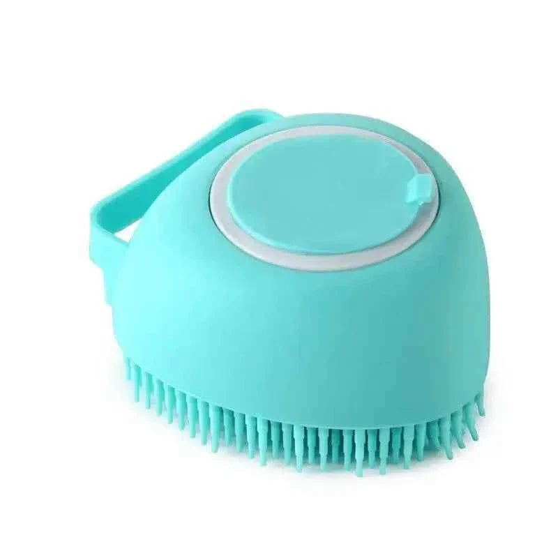 Dog & Cat Bath Massage Brush – Soft Silicone Pet Accessories Tools Heart-shaped Blue As the pictures