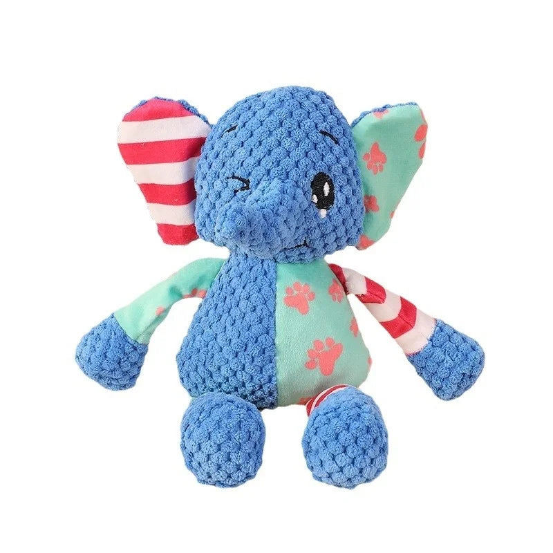 Small Breed Dog Plush Toy 10.2 in (26 cm) Animal Shape Squeaky Chew and Dental Cleaning Toy for Chihuahua Yorkie Bichon Puppies As the pictures Elephant China Mainland