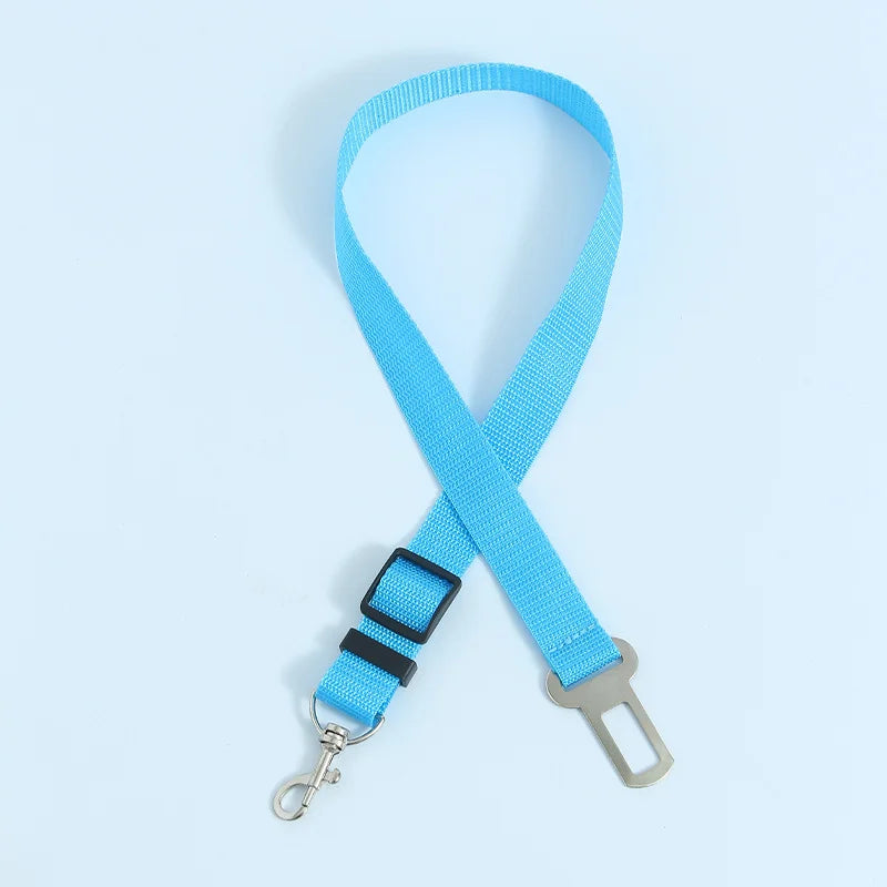 Adjustable Pet Car Seat Belt Harness for Dogs & Cats – Breakaway Travel Leash Restraint sky blue