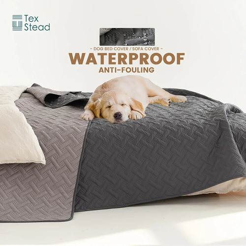 Brick Pattern Anti-Hair Pet Mat,Reversible Waterproof Dog Cushion,Washable Non-Slip Sofa Cover,Soft PU Foam Bed for Cats Dogs Dark gray