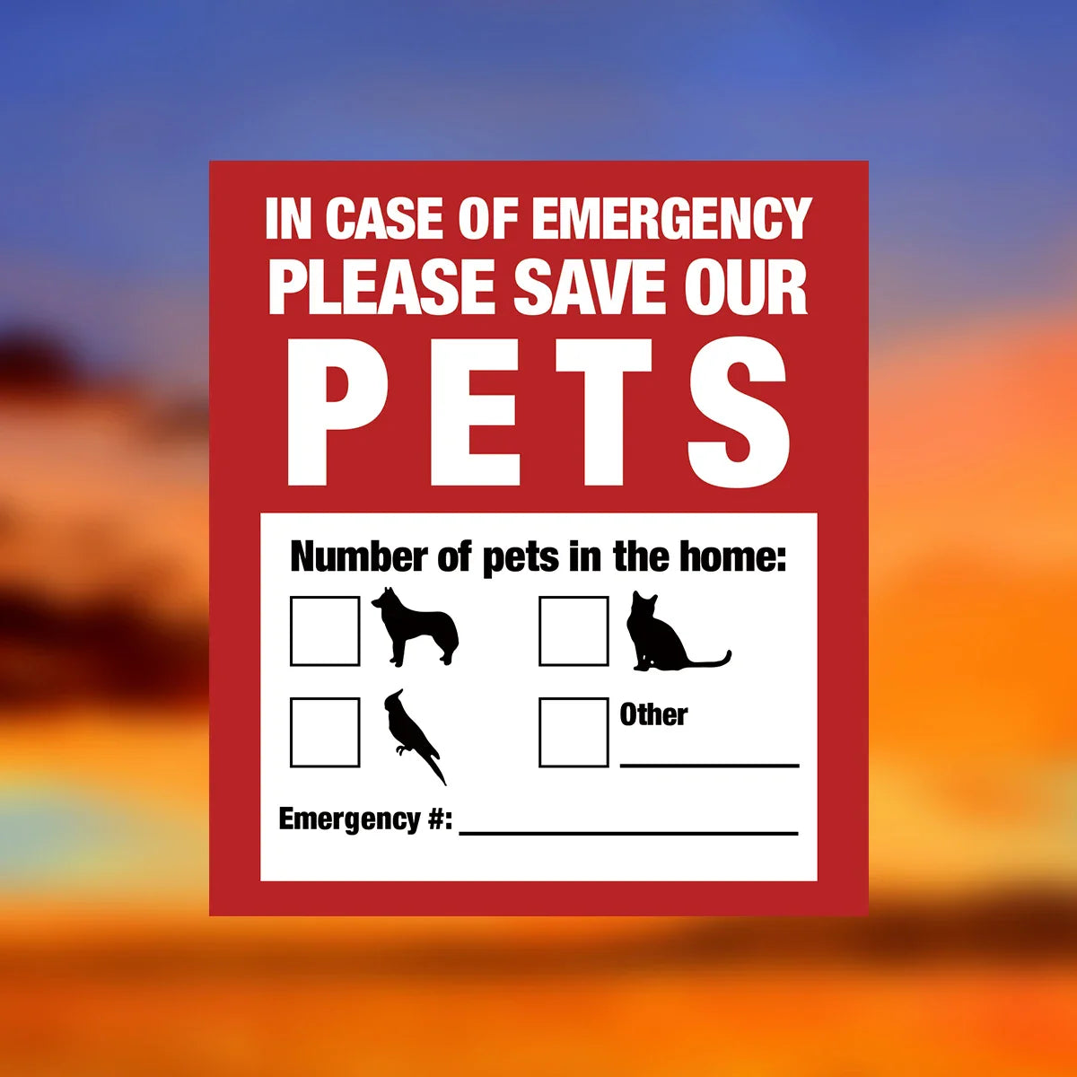 Pet Alert Stickers | Emergency Pet Rescue Window Decals (4 Pack) Window Decals C 11.5x10 cm