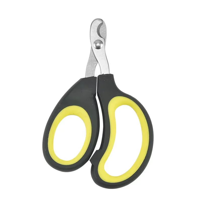 Half-Moon Pet Nail Scissors for Cats & Small Dogs – Stainless Steel Grooming Scissors (10 x 6.5 cm / 3.9 x 2.6 in) S Black