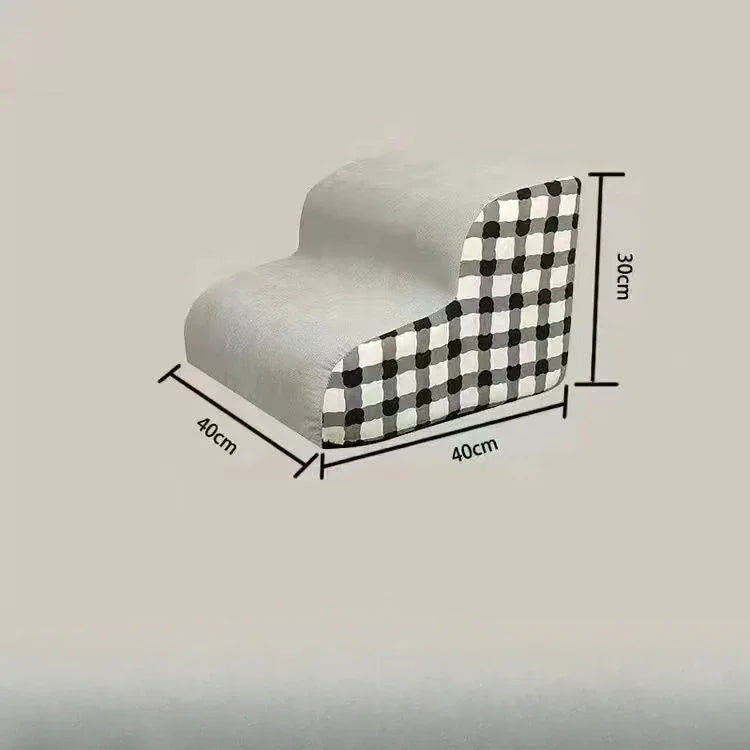 High-Density Foam Pet Ramp — Non-Slip Dog & Cat Stairs Sofa Ladder for Older Pets with Joint Pain 2 floors grey